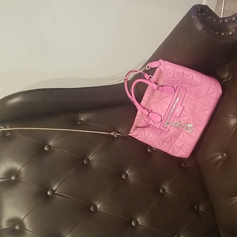Juicy Couture Quilted Puff Handbag with Crown Charm.
